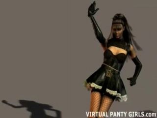 3d Virtual French Maid Teasing En Lencería